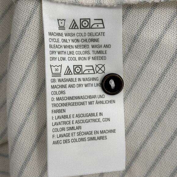 Denim & Co Jersey Knit Top Size 1X White Gray Stripe 3/4 Sleeve Pullover Stretch - Picture 8 of 8